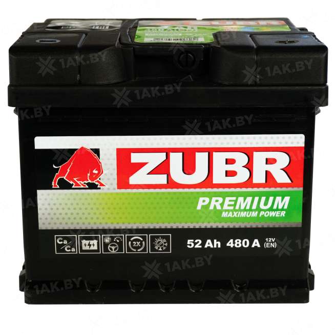 Аккумулятор ZUBR Premium (52 Ah) 480 A, 12 V Обратная, R+ LB1 0
