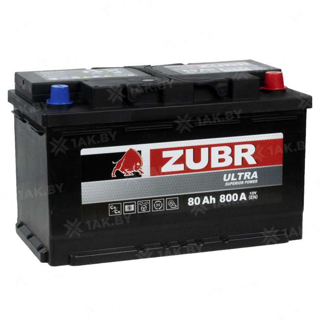 Аккумулятор Zubr Ultra 80 Ah, 800 A, 12 V, Обратная полярность, L4 2