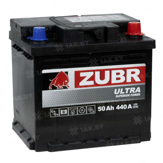Аккумулятор Zubr Ultra 50 Ah, 440 A, 12 V, Обратная полярность, R+, L1 0