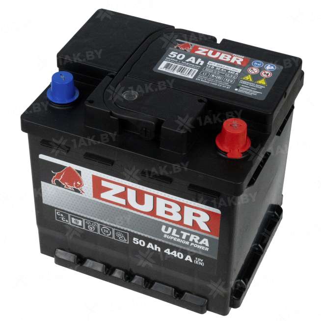 Аккумулятор Zubr Ultra 50 Ah, 440 A, 12 V, Обратная полярность, R+, L1 2