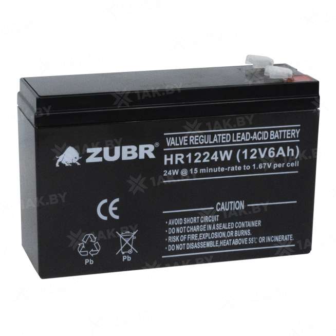 Аккумулятор ZUBR для ИБП, детского электромобиля, эхолота (6 Ah,12 V) AGM 151x51x99 1.94 кг 4