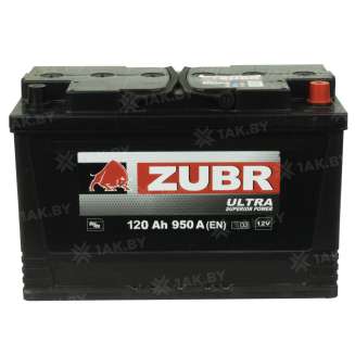 Аккумулятор ZUBR Professional (120 Ah) 950 A, 12 V Обратная, R+ D2 ZU1200S 1