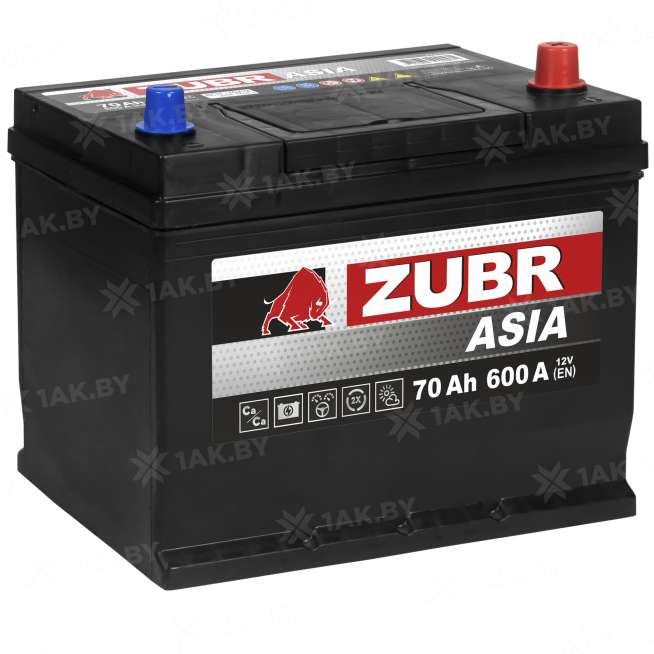 Аккумулятор Zubr Ultra Asia 70 Ah, 600 A, 12 V, Обратная полярность, R+, D26 0