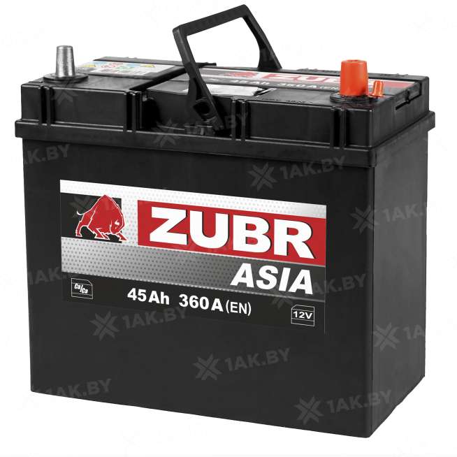 Аккумулятор ZUBR Asia (45 Ah) 360 A, 12 V Обратная, R+ B24 2