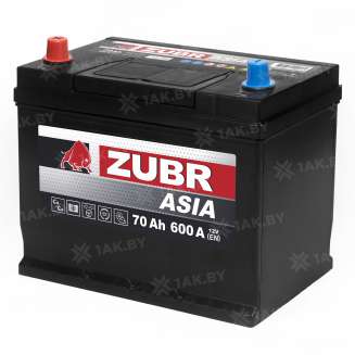 Аккумулятор ZUBR Asia (70 Ah) 600 A, 12 V Прямая, L+ D26 0