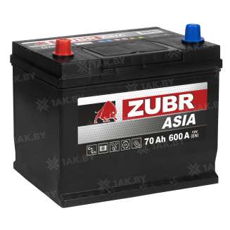 Аккумулятор ZUBR Asia (70 Ah) 600 A, 12 V Прямая, L+ D26 1