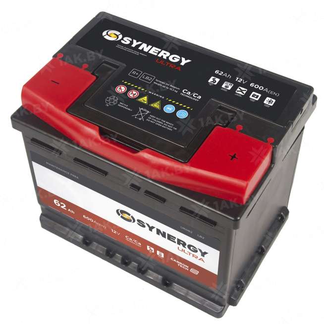 Аккумулятор SYNERGY (62 Ah) 600 A, 12 V Обратная, R+ LB2 2