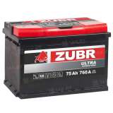 Аккумулятор ZUBR Ultra (75 Ah) 760 A, 12 V Прямая, L+ L3 ZU751S