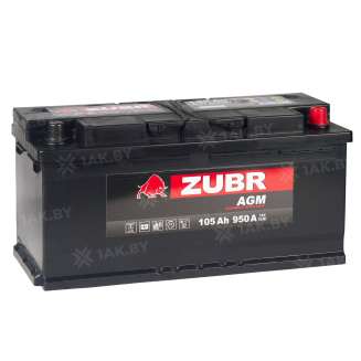 Аккумулятор ZUBR AGM (105 Ah) 950 A, 12 V Обратная, R+ L6 605021050 15