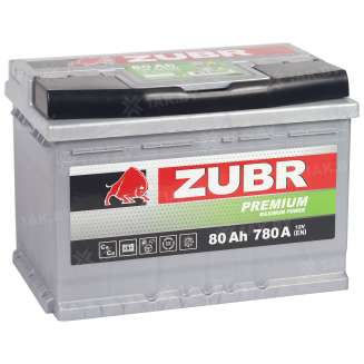 Аккумулятор ZUBR Premium (80 Ah) 780 A, 12 V Прямая, L+ L3 ZU801P 15