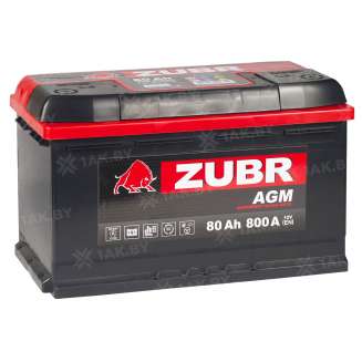 Аккумулятор ZUBR AGM (80 Ah) 800 A, 12 V Обратная, R+ L4 58002800 15