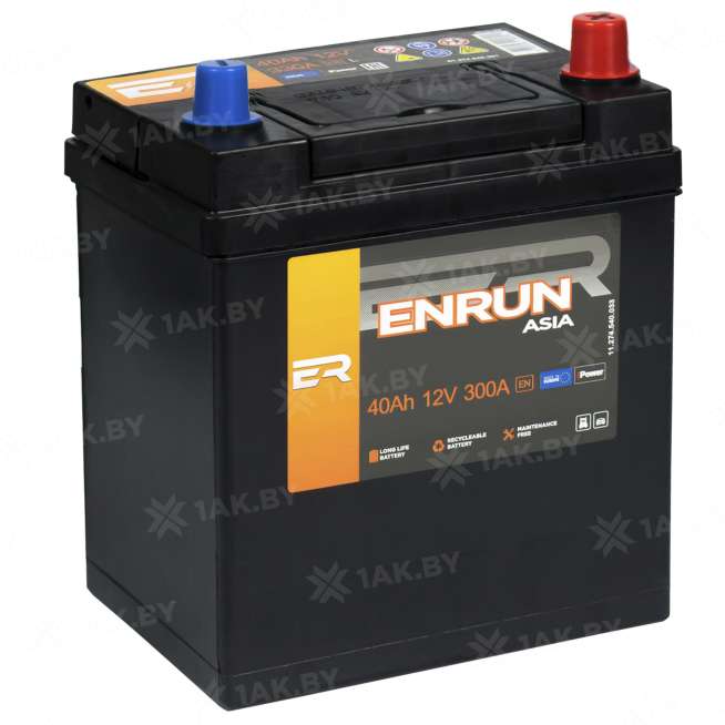 Аккумулятор ENRUN TOP Asia (40 Ah) 300 A, 12 V Обратная, R+ B19 EN400JP 1