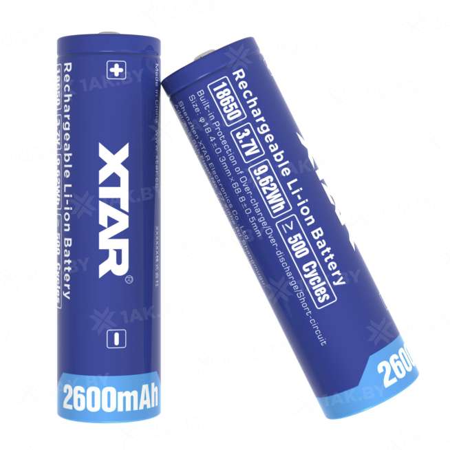 Аккумуляторный элемент XTAR  Li-ion NCR18650-26F-PCB с защитой (3.6 В, 2600 мАч) 6