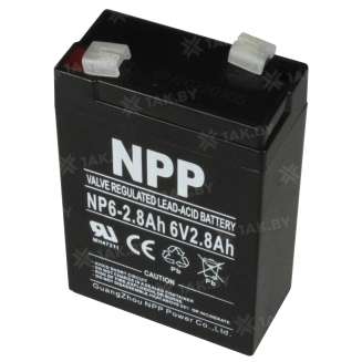 Аккумулятор NPP (2.8 Ah,6 V) AGM 67x34x103 0.48 кг 1