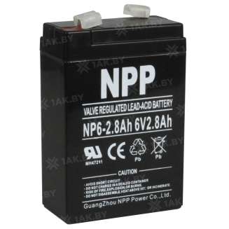 Аккумулятор NPP (2.8 Ah,6 V) AGM 67x34x103 0.48 кг 2
