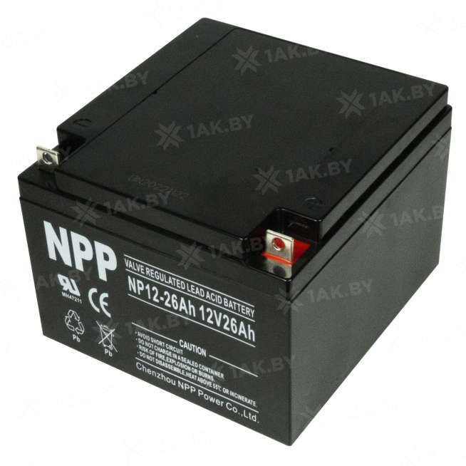 Аккумулятор NPP для ИБП, детского электромобиля, эхолота (26 Ah,12 V) AGM 166x175x125 7.9 кг 6