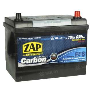 Аккумулятор ZAP CARBON (70 Ah) 630 A, 12 V Обратная, R+ D26 ZAP-570 46 Аккумулятор ZAP CARBON (70 Ah) 630 A, 12 V Обратная, R+ D26 ZAP-570 46