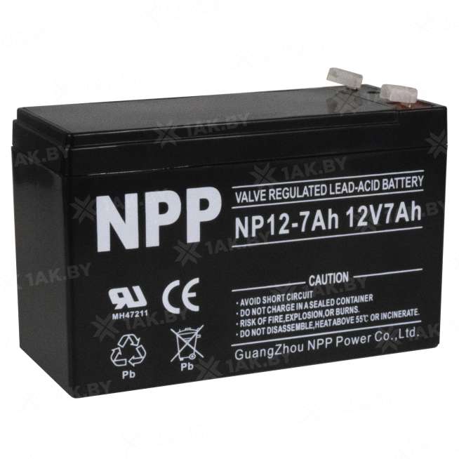 Аккумулятор NPP для ИБП, детского электромобиля, эхолота (7 Ah,12 V) AGM 150x65x100 2.1 кг 4