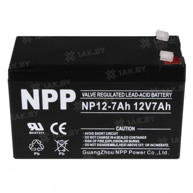 Аккумулятор NPP для ИБП, детского электромобиля, эхолота (7 Ah,12 V) AGM 150x65x100 2.1 кг 6