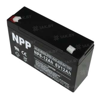 Аккумулятор NPP для ИБП, детского электромобиля, эхолота (12 Ah,6 V) AGM 151x50x94 1.65 кг 3