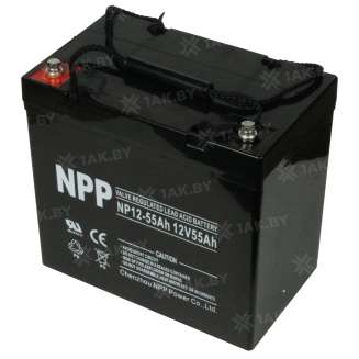 Аккумулятор NPP для ИБП, детского электромобиля, эхолота (55 Ah,12 V) AGM 230х138х211/215 17.3 кг 0