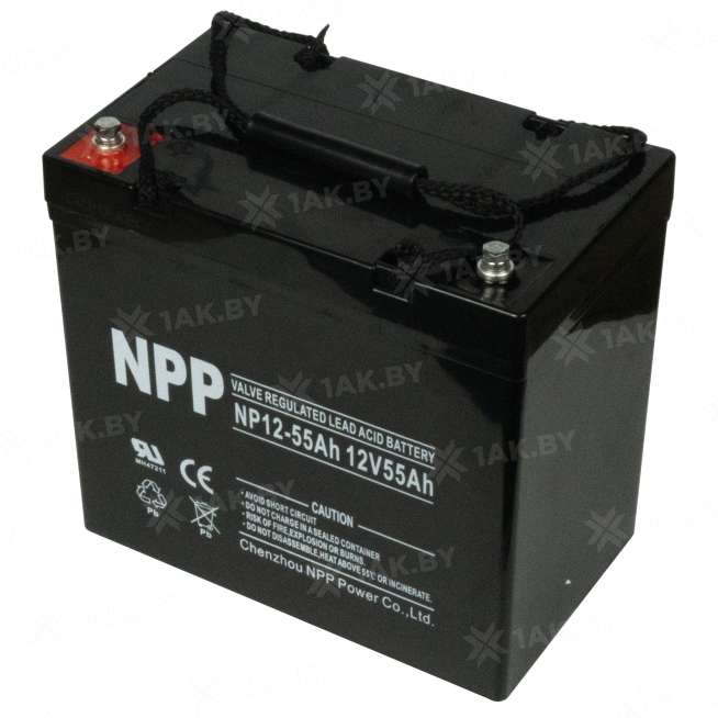 Аккумулятор NPP для ИБП, детского электромобиля, эхолота (55 Ah,12 V) AGM 230х138х211/215 17.3 кг 4