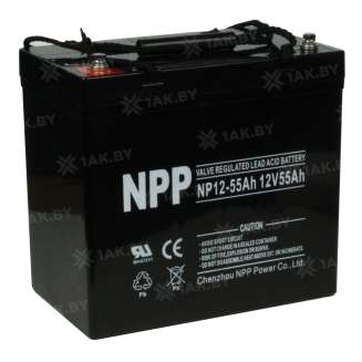 Аккумулятор NPP для ИБП, детского электромобиля, эхолота (55 Ah,12 V) AGM 230х138х211/215 17.3 кг 1