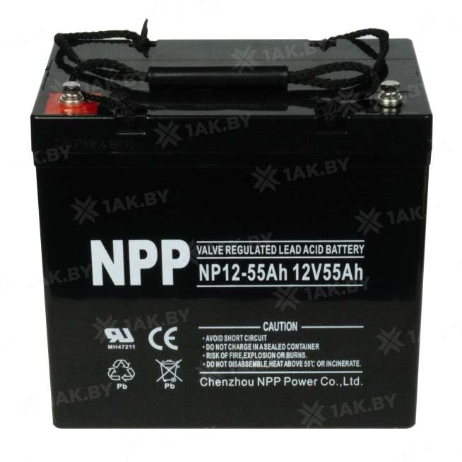 Аккумулятор NPP для ИБП, детского электромобиля, эхолота (55 Ah,12 V) AGM 230х138х211/215 17.3 кг 6