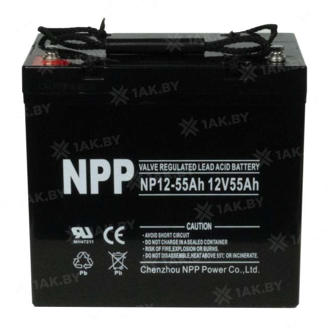 Аккумулятор NPP для ИБП, детского электромобиля, эхолота (55 Ah,12 V) AGM 230х138х211/215 17.3 кг 7