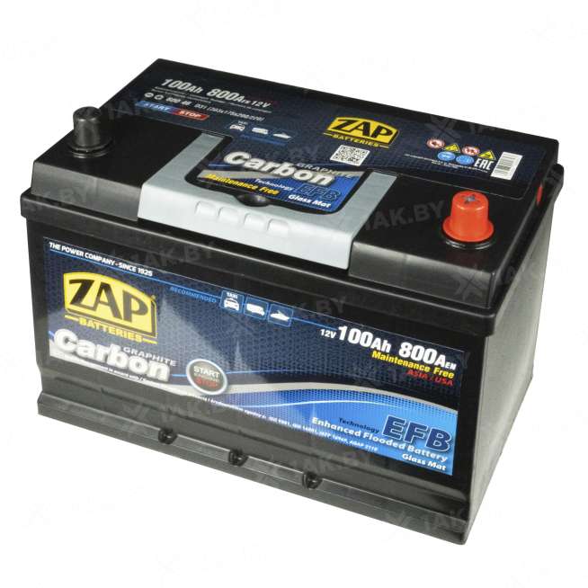 Аккумулятор ZAP CARBON (100 Ah) 800 A, 12 V Обратная, R+ D31 ZAP-600 46 1