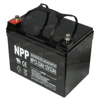 Аккумулятор NPP для ИБП, детского электромобиля, эхолота (33 Ah,12 V) AGM 195х130х155/180 10 кг 0