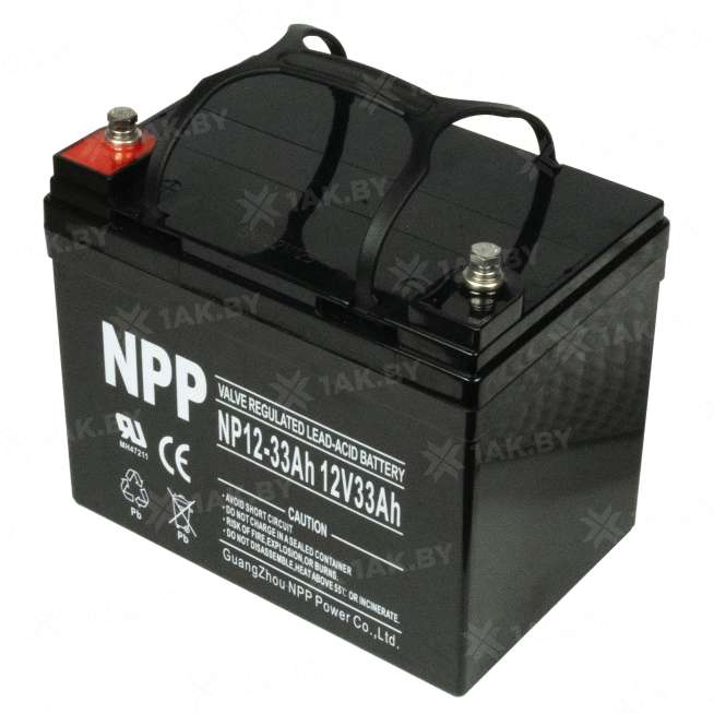 Аккумулятор NPP для ИБП, детского электромобиля, эхолота (33 Ah,12 V) AGM 195х130х155/180 10 кг 4