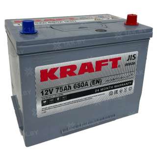 Аккумулятор KRAFT (75 Ah) 680 A, 12 V Обратная, R+ S N50 070 10B09