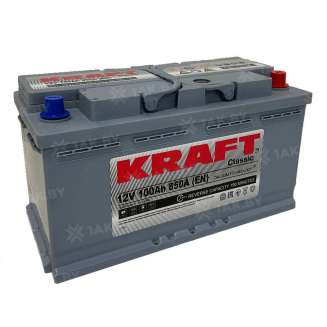 Аккумулятор KRAFT (100 Ah) 850 A, 12 V Обратная, R+ S LB5 100 10B13 0