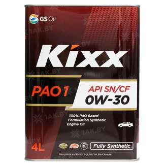 Масло моторное KIXX PAO 1 SN/CF 0W40, 4 л 0