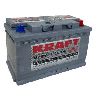 Аккумулятор KRAFT (85 Ah) 850 A, 12 V Обратная, R+ SL3 084 10B13 Аккумулятор KRAFT (85 Ah) 850 A, 12 V Обратная, R+ SL3 084 10B13