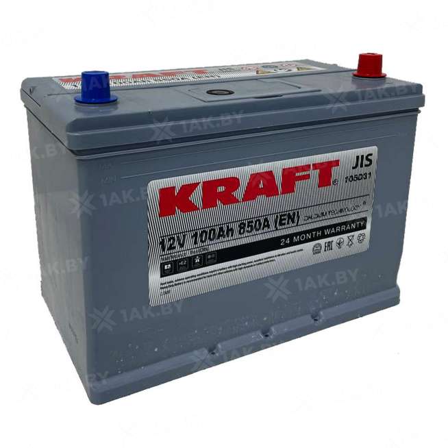 Аккумулятор KRAFT (100 Ah) 850 A, 12 V Обратная, R+ S N70 100 10B09 0