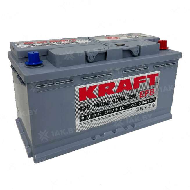 Аккумулятор KRAFT (100 Ah) 900 A, 12 V Обратная, R+ SL5 100 10B13 0