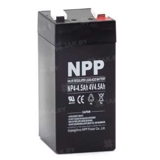 Аккумулятор NPP для ИБП, детского электромобиля, эхолота (4.5 Ah,4 V) AGM 47х47х101/107 0.52 кг 0
