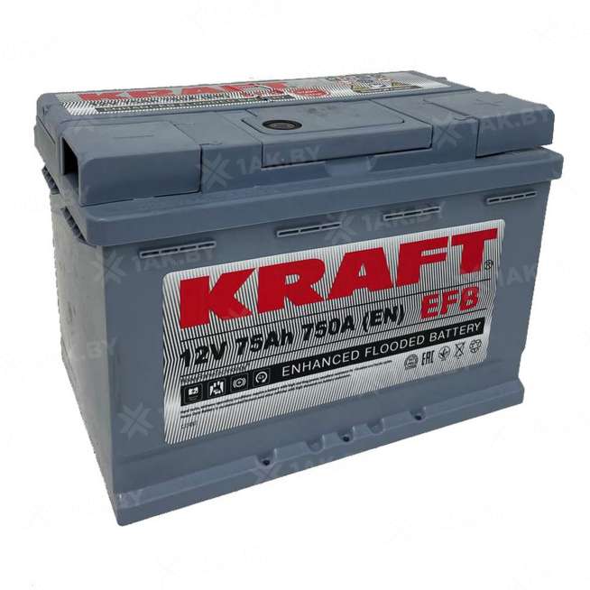 Аккумулятор KRAFT (75 Ah) 750 A, 12 V Обратная, R+ SL2 063 10B13 0