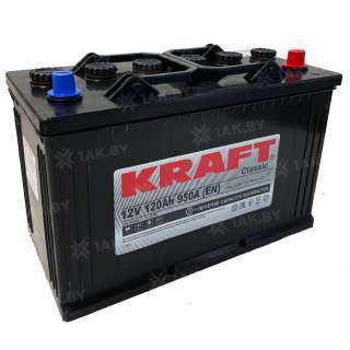 Аккумулятор KRAFT (120 Ah) 950 A, 12 V Обратная, R+ D2 D2 110 10B01 Аккумулятор KRAFT (120 Ah) 950 A, 12 V Обратная, R+ D2 D2 110 10B01
