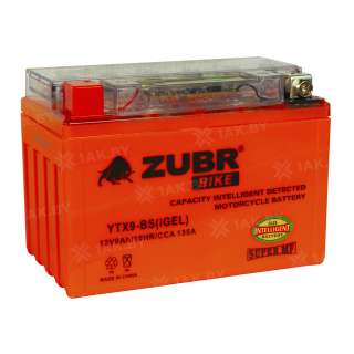Аккумулятор для мотоцикла ZUBR (9 Ah) 135 A, 12 V Прямая, L+ YTX9-BS YTX9-BS (iGEL)ZUBR Аккумулятор для мотоцикла ZUBR (9 Ah) 135 A, 12 V Прямая, L+ YTX9-BS YTX9-BS (iGEL)ZUBR