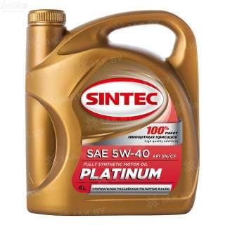 Масло моторное синтетическое SINTEC Platinum 7000 SAE 5W-40 ACEA A3/B4, 4л., Россия
