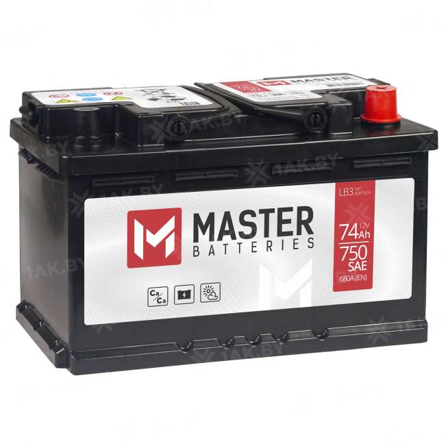 Аккумулятор MASTER BATTERIES (74 Ah) 680 A, 12 V Обратная, R+ LB3 0