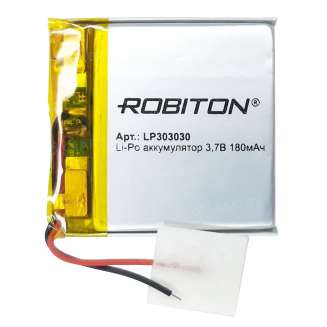 Аккумулятор ROBITON LP303030 3.7В 180мАч PK1 (3x30x30мм) 0