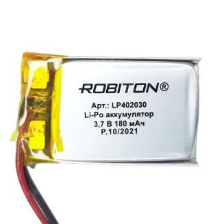 Аккумулятор ROBITON LP402030 3.7В 180мАч PK1 (4x20x30мм) 0