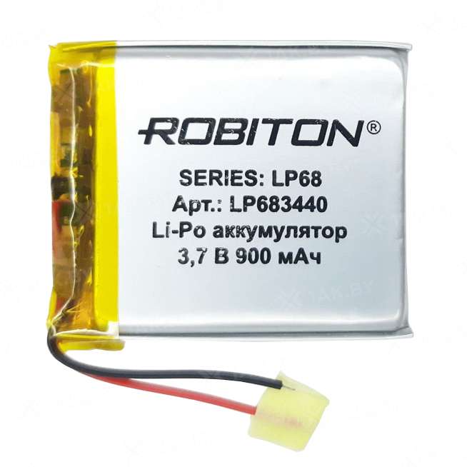 Аккумулятор ROBITON LP683440 3.7В 900мАч PK1 (7х34х40мм) 0