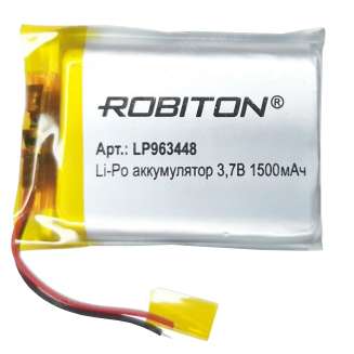 Аккумулятор ROBITON LP963448 3.7В 1500мАч PK1 (34x48х9,6мм) 0