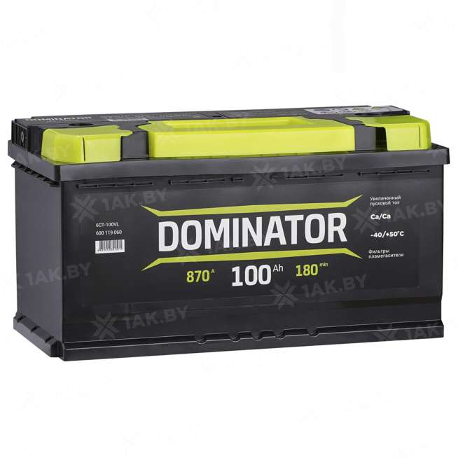 Аккумулятор DOMINATOR (100 Ah) 870 A, 12 V Обратная, R+ Dom100870 0
