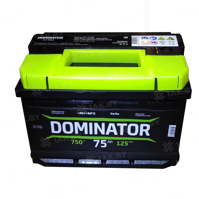 Аккумулятор DOMINATOR (75 Ah) 750 A, 12 V Обратная, R+ Dom75750 0